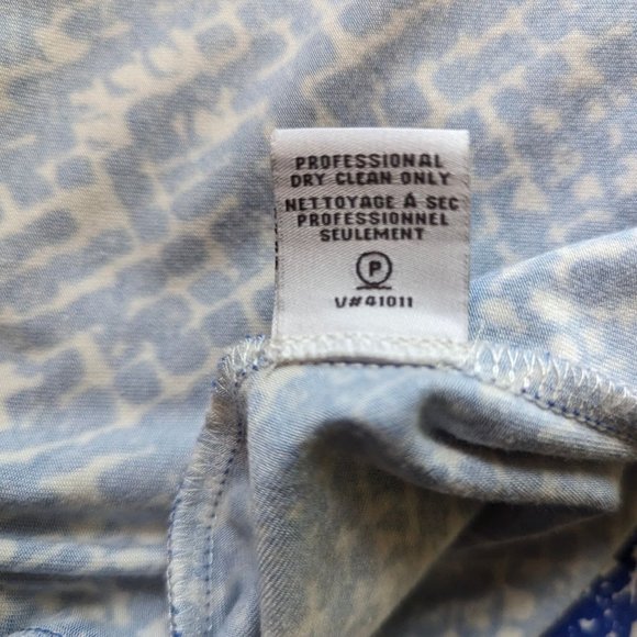 DVF Diane Von Furstenberg sleeveless blue white wrap yahzi short dress sz‎ S - Picture 11 of 12